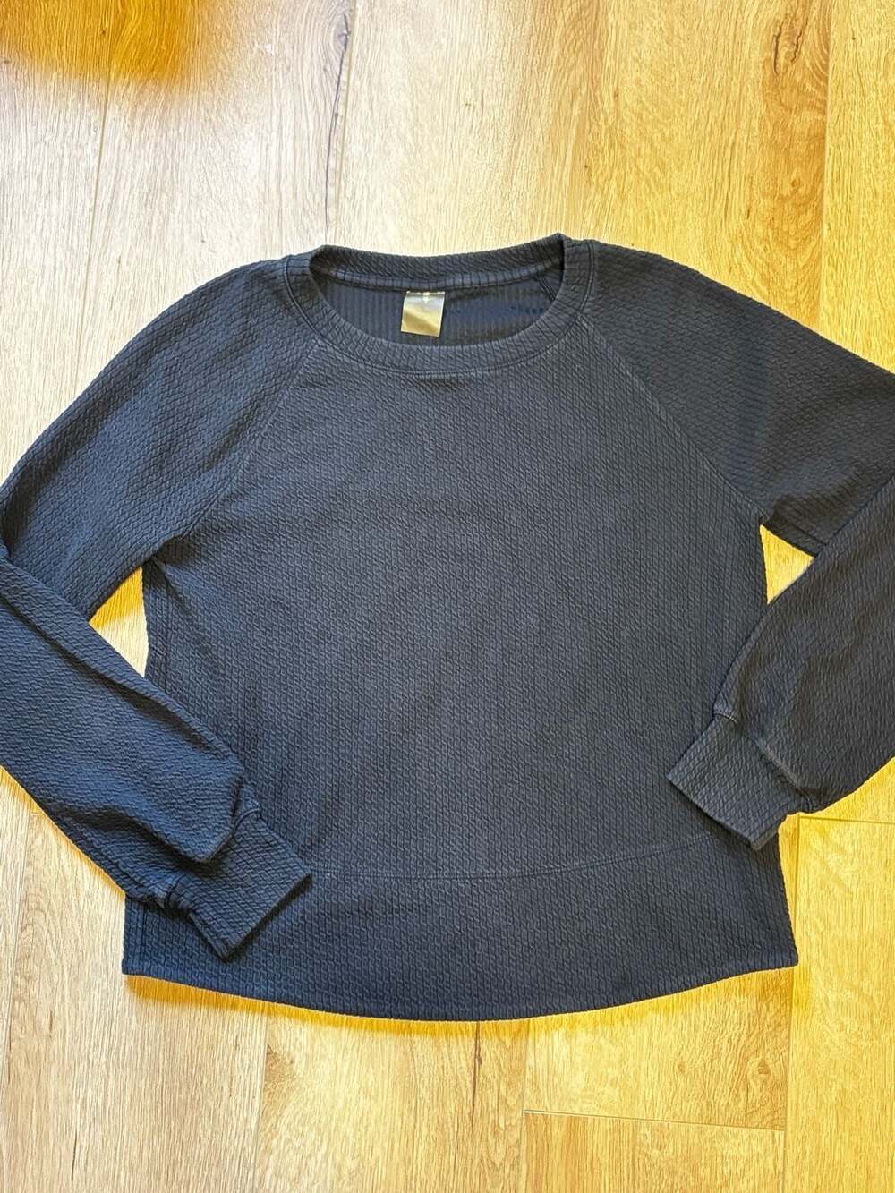 CALIA by Carrie Underwood Textured Pullover Sweatshirt Black Size M